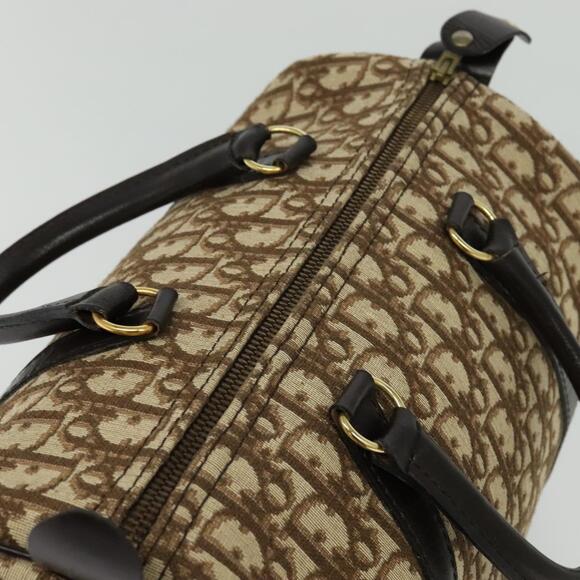 DIOR Trotter Canvas Boston Bag Brown Gold - Picture 6 of 12